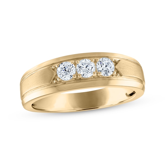 Now + Forever Men's Diamond Wedding Ring 1/2 ct tw 10K Yellow Gold