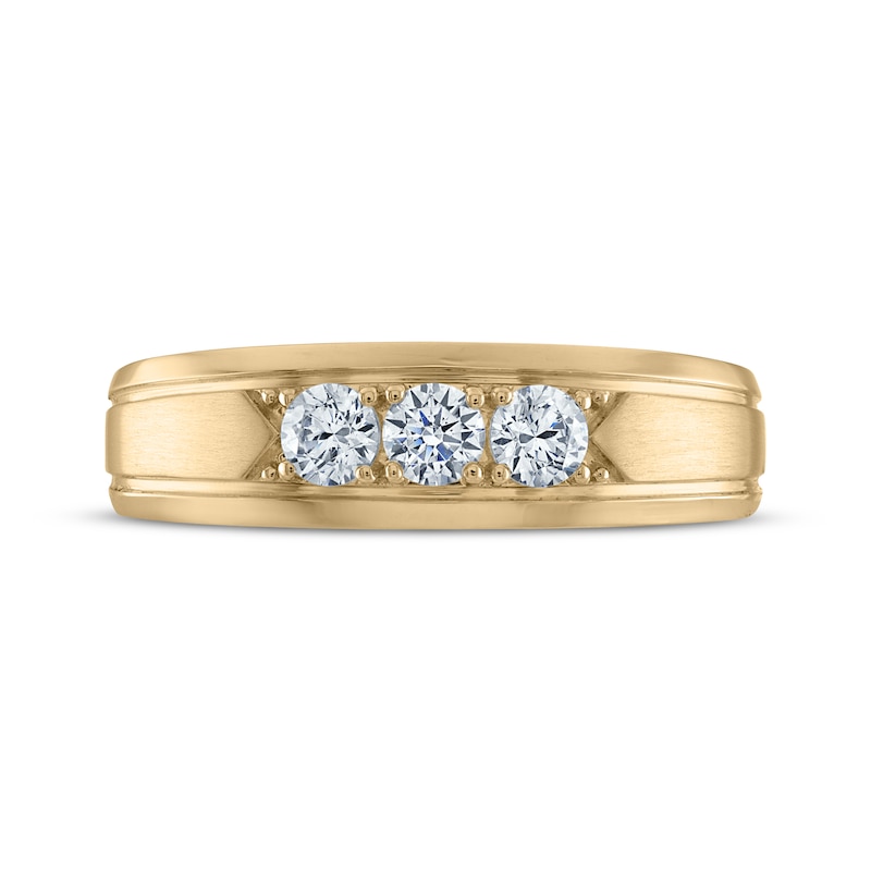 Main Image 3 of Now + Forever Men's Diamond Wedding Ring 1/2 ct tw 10K Yellow Gold