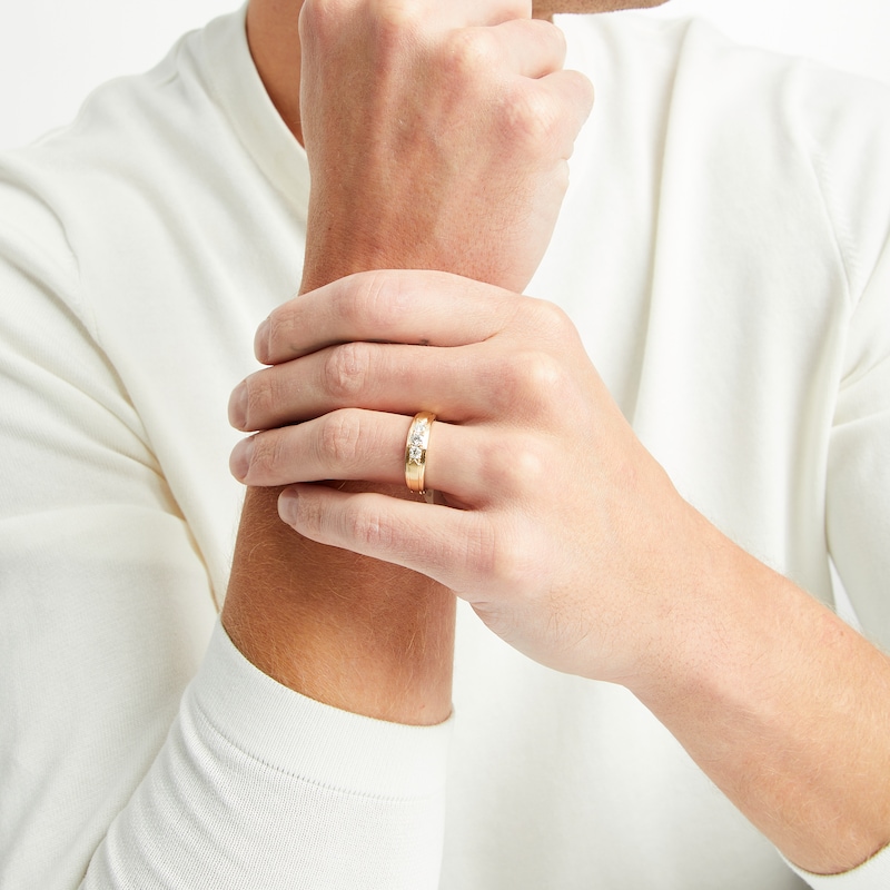 Main Image 4 of Now + Forever Men's Diamond Wedding Ring 1/2 ct tw 10K Yellow Gold