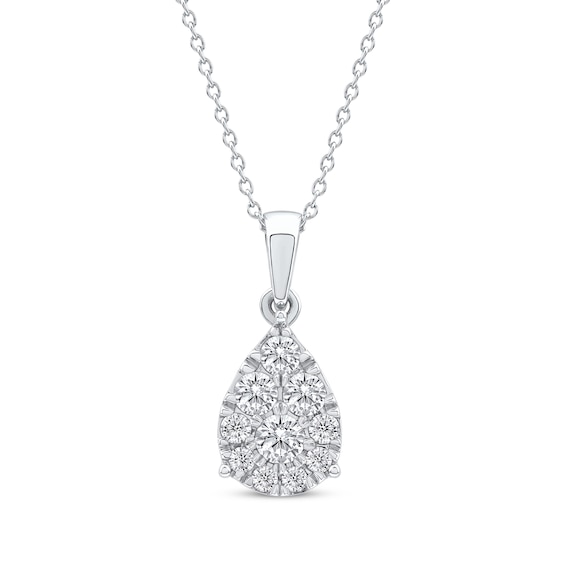 Diamond Teardrop Necklace 1/2 ct tw 10K White Gold