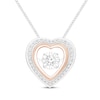 Thumbnail Image 1 of Unstoppable Love Diamond Double Heart Frame Necklace 1/5 ct tw 10K Two-Tone Gold 19&quot;