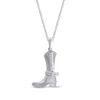 Thumbnail Image 0 of Diamond Cowboy Boot Necklace 1/15 ct tw Sterling Silver 18"