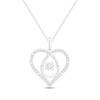 Thumbnail Image 1 of Unstoppable Love Diamond Heart Necklace 1/4 ct tw Sterling Silver 19&quot;