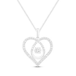 Unstoppable Love Diamond Heart Necklace 1/4 ct tw Sterling Silver 19"