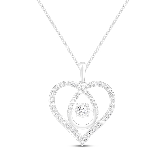 Unstoppable Love Diamond Heart Necklace 1/4 ct tw Sterling Silver 19"
