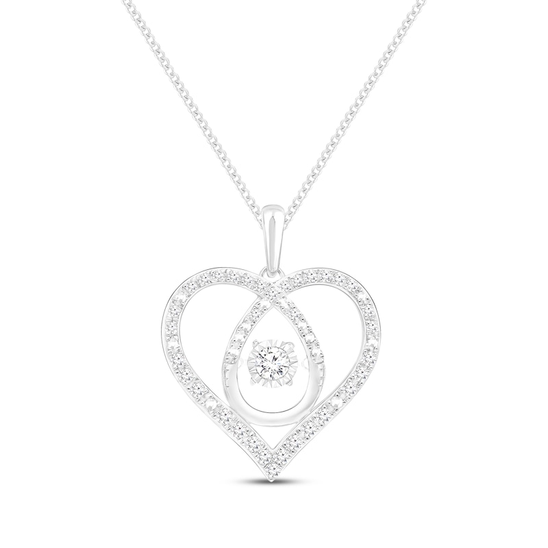 Unstoppable Love Diamond Heart Necklace 1/4 ct tw Sterling Silver 19"