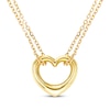 Thumbnail Image 0 of Puffed Open Heart Double Chain Necklace 10K Yellow Gold 18"