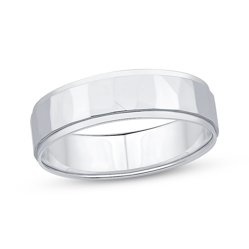 Main Image 1 of Now + Forever Men's Hammered Ring 10K White Gold