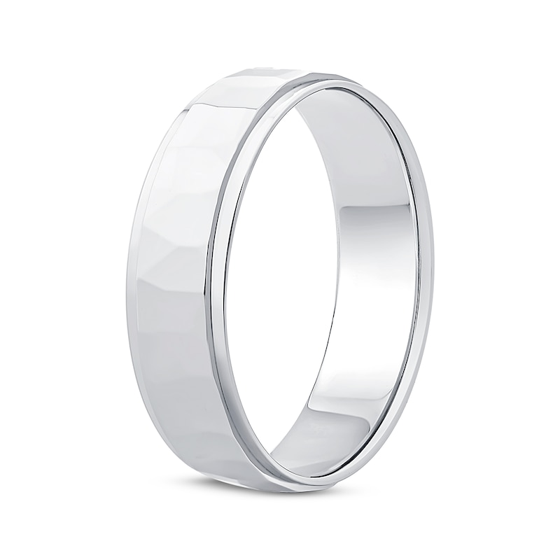 Main Image 2 of Now + Forever Men's Hammered Ring 10K White Gold