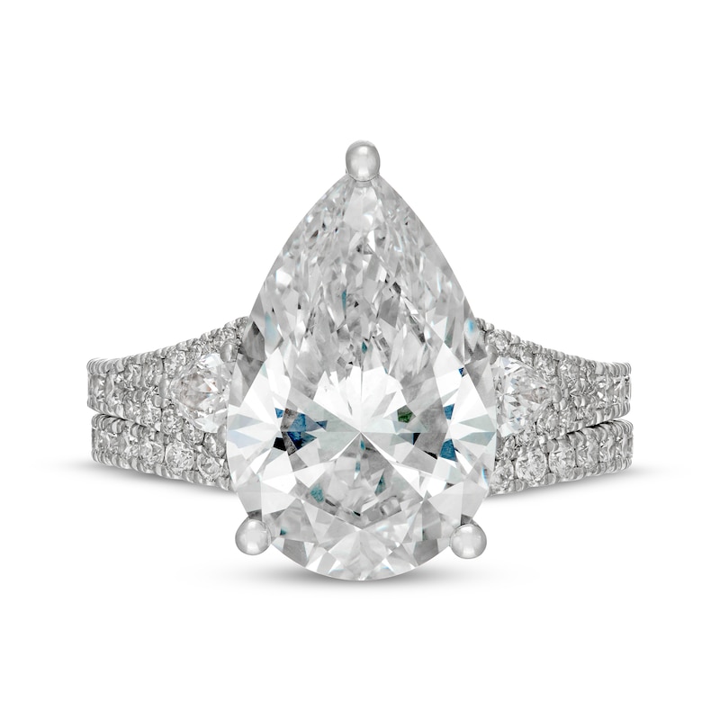 Main Image 3 of Neil Lane Artistry Pear-Shaped Lab-Grown Diamond Bridal Set 7-3/8 ct tw 14K White Gold