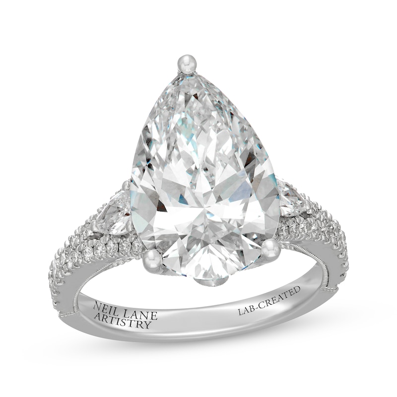 Main Image 1 of Neil Lane Artistry Pear-Shaped Lab-Grown Diamond Engagement Ring 7 ct tw 14K White Gold