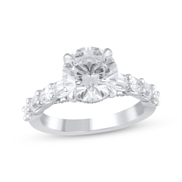 Now + Forever Lab-Grown Diamonds Round-Cut Hidden Halo Engagement Ring 4 ct 14K White Gold