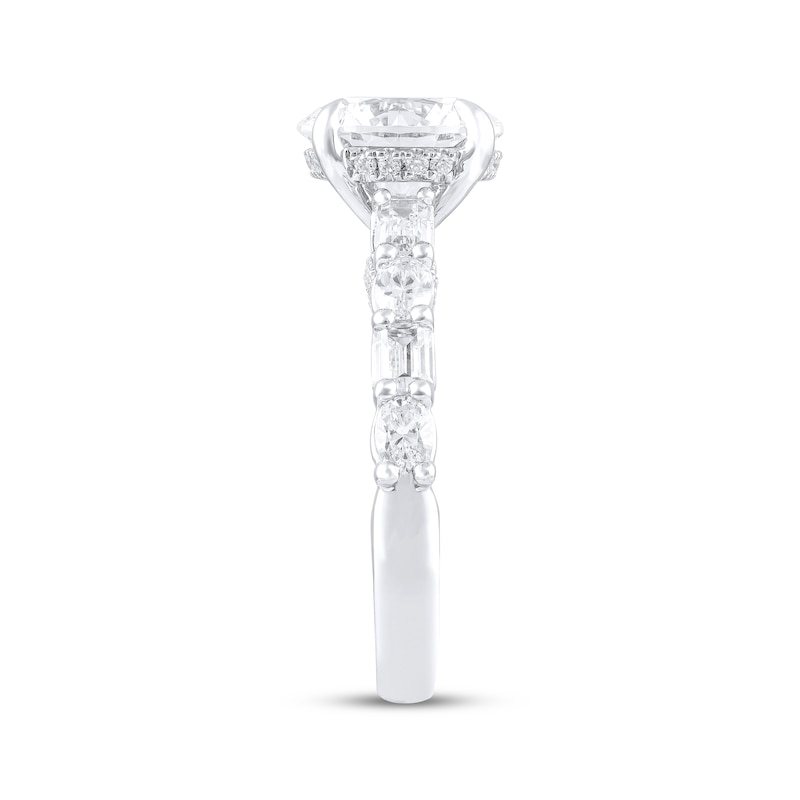 Main Image 6 of Now + Forever Lab-Grown Diamonds Round-Cut Hidden Halo Engagement Ring 4 ct 14K White Gold