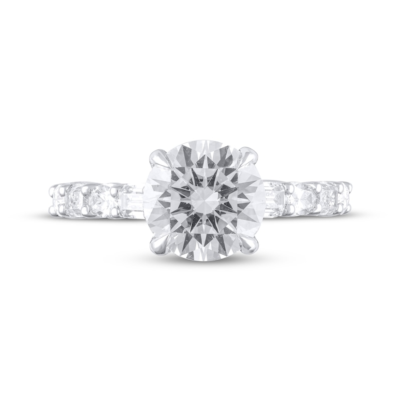 Main Image 8 of Now + Forever Lab-Grown Diamonds Round-Cut Hidden Halo Engagement Ring 4 ct 14K White Gold
