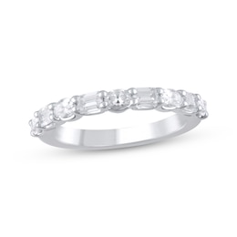Now + Forever Lab-Grown Diamonds Oval & Emerald-Cut Wedding Band 1 ct tw 14K White Gold
