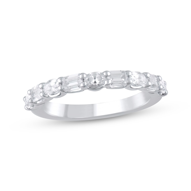 Main Image 1 of Now + Forever Lab-Grown Diamonds Oval & Emerald-Cut Wedding Band 1 ct tw 14K White Gold