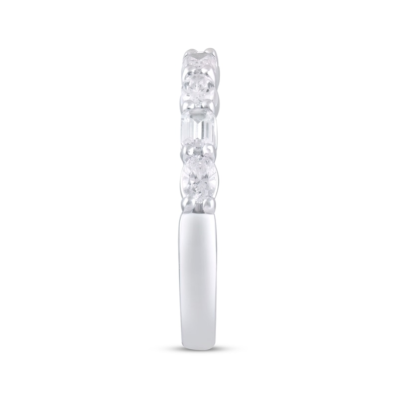 Main Image 2 of Now + Forever Lab-Grown Diamonds Oval & Emerald-Cut Wedding Band 1 ct tw 14K White Gold