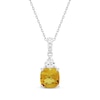 Thumbnail Image 0 of Cushion-Cut Citrine & White Lab-Created Sapphire Necklace Sterling Silver 18"