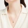Thumbnail Image 3 of Cushion-Cut Citrine & White Lab-Created Sapphire Necklace Sterling Silver 18&quot;