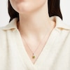 Thumbnail Image 3 of Cushion-Cut Peridot & White Lab-Created Sapphire Necklace Sterling Silver 18&quot;