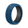 Thumbnail Image 1 of Men's Black Sapphire Wedding Band Blue Ion-Plated Tungsten Carbide 8mm