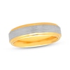 Thumbnail Image 1 of Now + Forever Men's Brushed Wedding Band Yellow Ion Plating & Tungsten Carbide 6mm