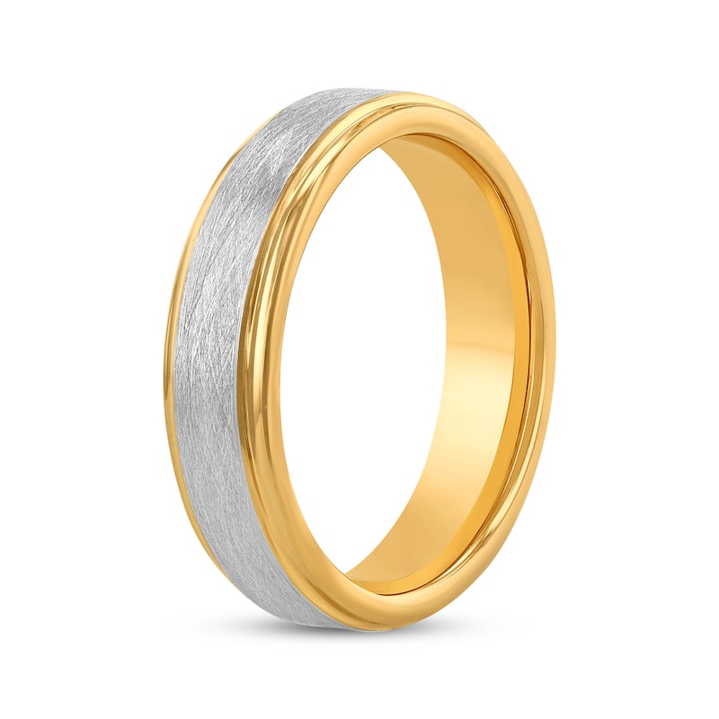 Main Image 2 of Now + Forever Men's Brushed Wedding Band Yellow Ion Plating & Tungsten Carbide 6mm