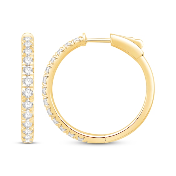 KAY Lab-Grown Diamonds Hoop Earrings 1-1/2 ct tw 10K Yellow Gold