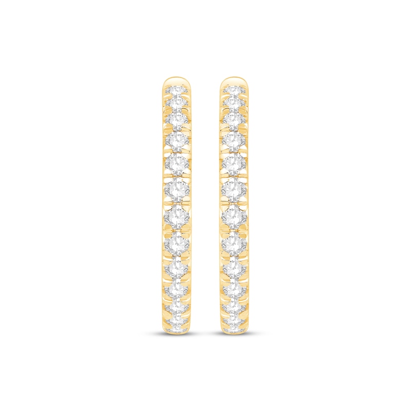 Main Image 2 of KAY Lab-Grown Diamonds Hoop Earrings 1-1/2 ct tw 10K Yellow Gold