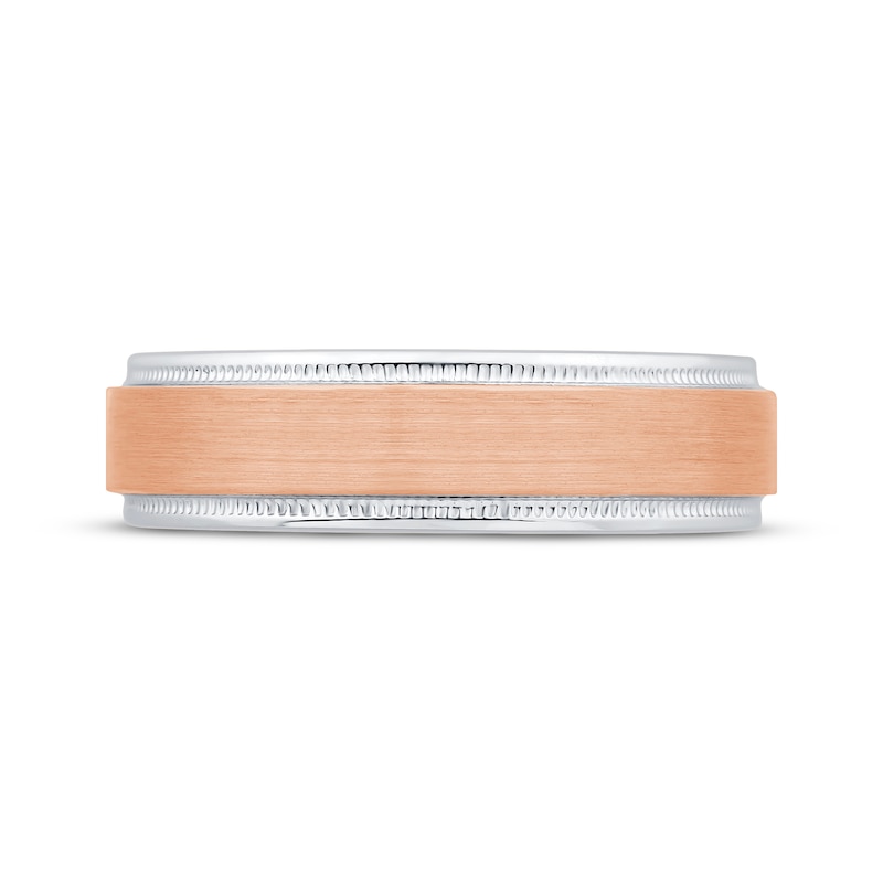 Main Image 3 of Now + Forever Men's Vintage-Inspired Wedding Band 10K Two-Tone Gold 5.6mm