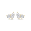 Thumbnail Image 1 of Toi et Moi Round & Marquise-Cut Stud Earrings 1 ct tw 14K Yellow Gold
