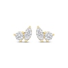 Thumbnail Image 2 of Toi et Moi Lab-Grown Diamond Round & Marquise-Cut Stud Earrings 1 ct tw 14K Yellow Gold