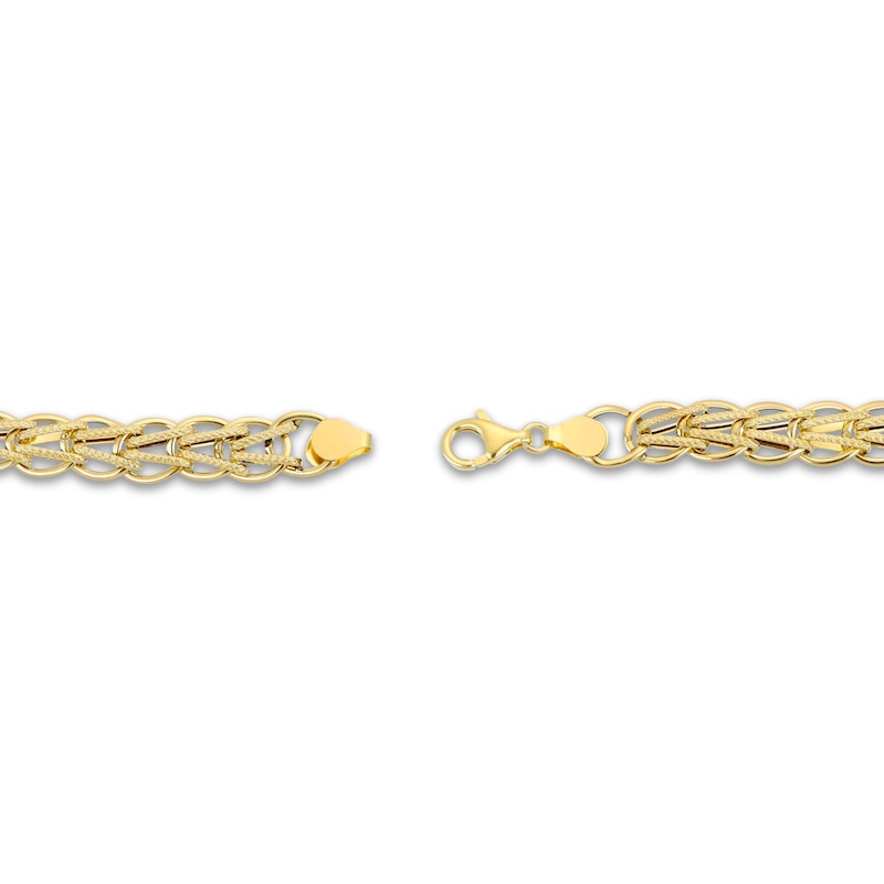 Main Image 3 of V Circle Chain Bracelet 8.9mm Hollow 10K Yellow Gold 7.5&quot;