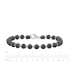 Thumbnail Image 5 of Men's Black Diamond Multi-Stone Bead Bracelet 2 ct tw Sterling Silver 8.5&quot;