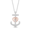 Thumbnail Image 1 of Hallmark Diamonds Anchor Necklace 1/10 ct tw Sterling Silver & 10K Rose Gold 18&quot;