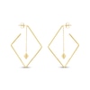 Thumbnail Image 2 of Rhombus Dangle Hoop Earrings 10K Yellow Gold