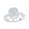 Thumbnail Image 1 of Now + Forever Lab-Grown Diamonds Emerald-Cut Double Halo Engagement Ring 1 ct tw 14K White Gold