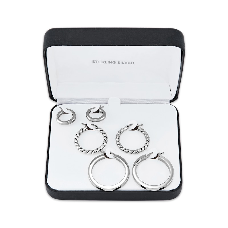 Main Image 1 of Hoop Earrings Gift Set Sterling Silver