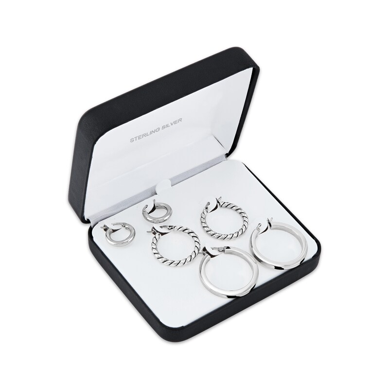 Main Image 9 of Hoop Earrings Gift Set Sterling Silver