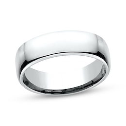 Now + Forever Polished Wedding Band 10K White Gold 6.5mm