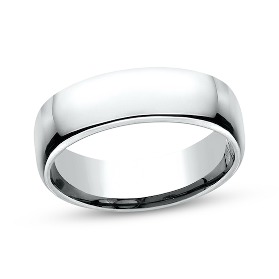Now + Forever Polished Wedding Band 10K White Gold 6.5mm