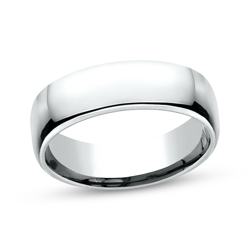 Main Image 1 of Now + Forever Polished Wedding Band 10K White Gold 6.5mm