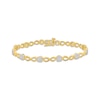 Thumbnail Image 1 of Multi-Diamond Circle & Infinity Link Bracelet 1 ct tw 10K Yellow Gold 7"