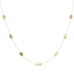 Mirror Station Necklace 10K Yellow Gold 18"