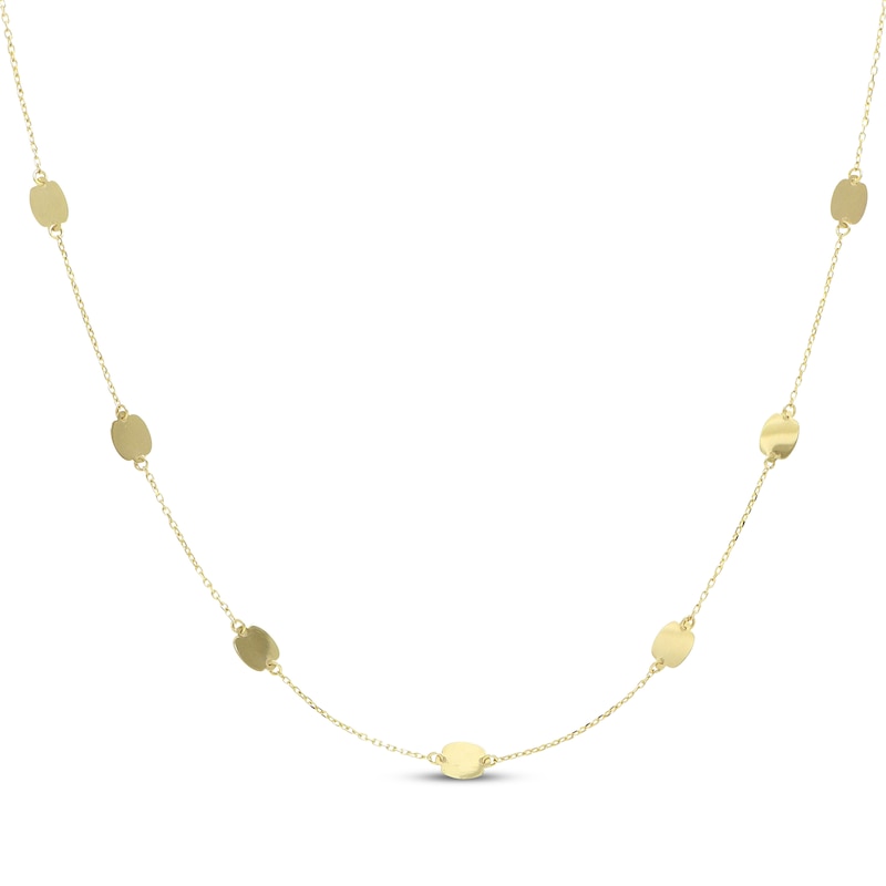 Main Image 1 of Mirror Station Necklace 10K Yellow Gold 18&quot;