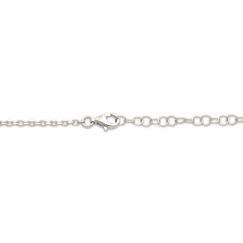 Main Image 3 of Solid Domed Round Drop Necklace Sterling Silver 18"