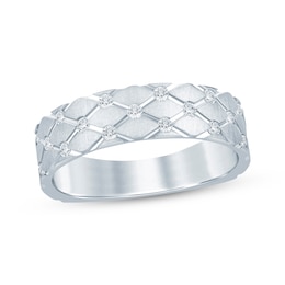 Now + Forever Diamond Diagonal Grid Anniversary Ring 1/4 ct tw 14K White Gold