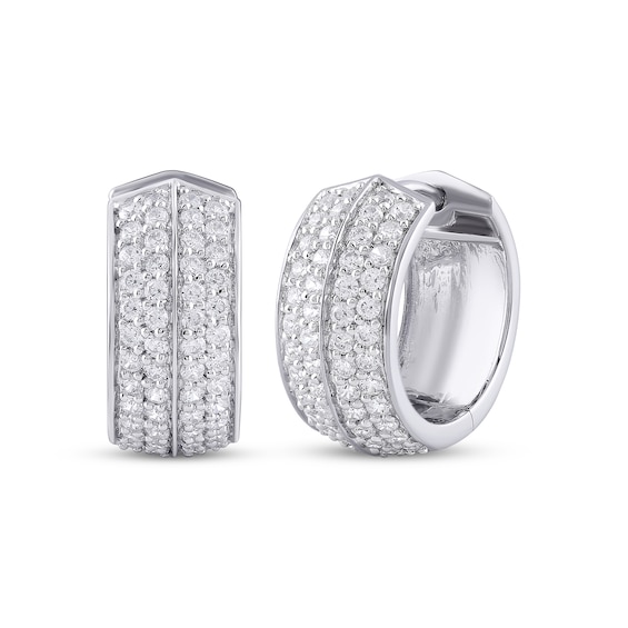 KAY Lab-Grown Diamonds Men's Huggie Hoop Earrings 1 ct tw Sterling Silver