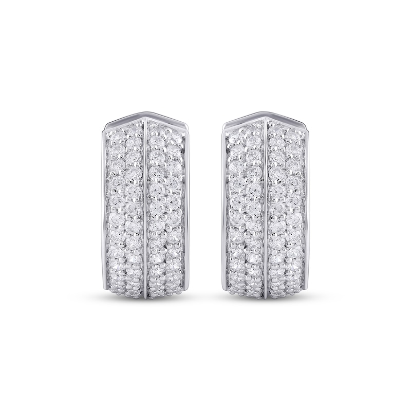 Main Image 2 of KAY Lab-Grown Diamonds Men's Huggie Hoop Earrings 1 ct tw Sterling Silver