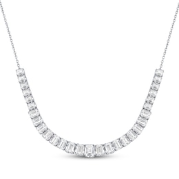 KAY Lab-Grown Diamonds Emerald-Cut Riviera Necklace 5 ct tw 14K White Gold 17"